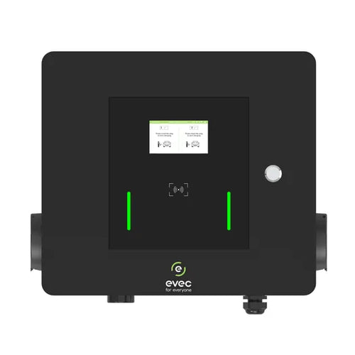 Evec EV Charger Front View with Display Screen and Power Button - Buy Home Charging Point Online