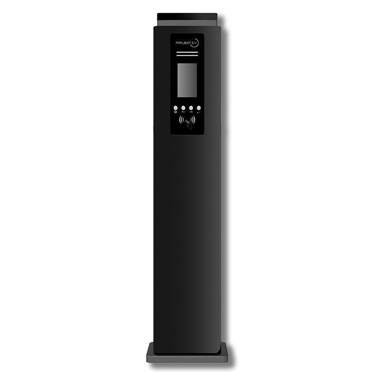 Project EV EVA-22D-SE 22kW Dual Gun Floor-Standing EV Charger with RFID - Front View