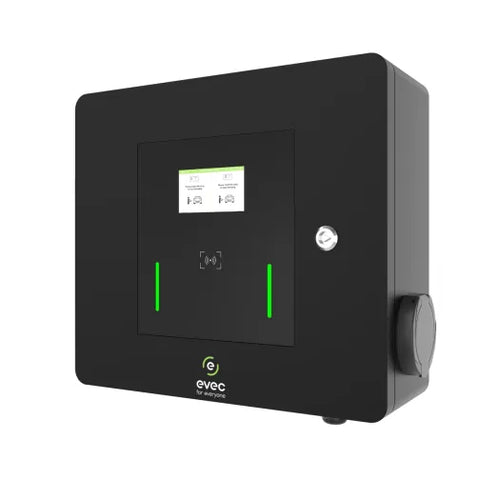 Evec EV Charger Angled View with Side Connector Socket - Buy Home Charging Point Online