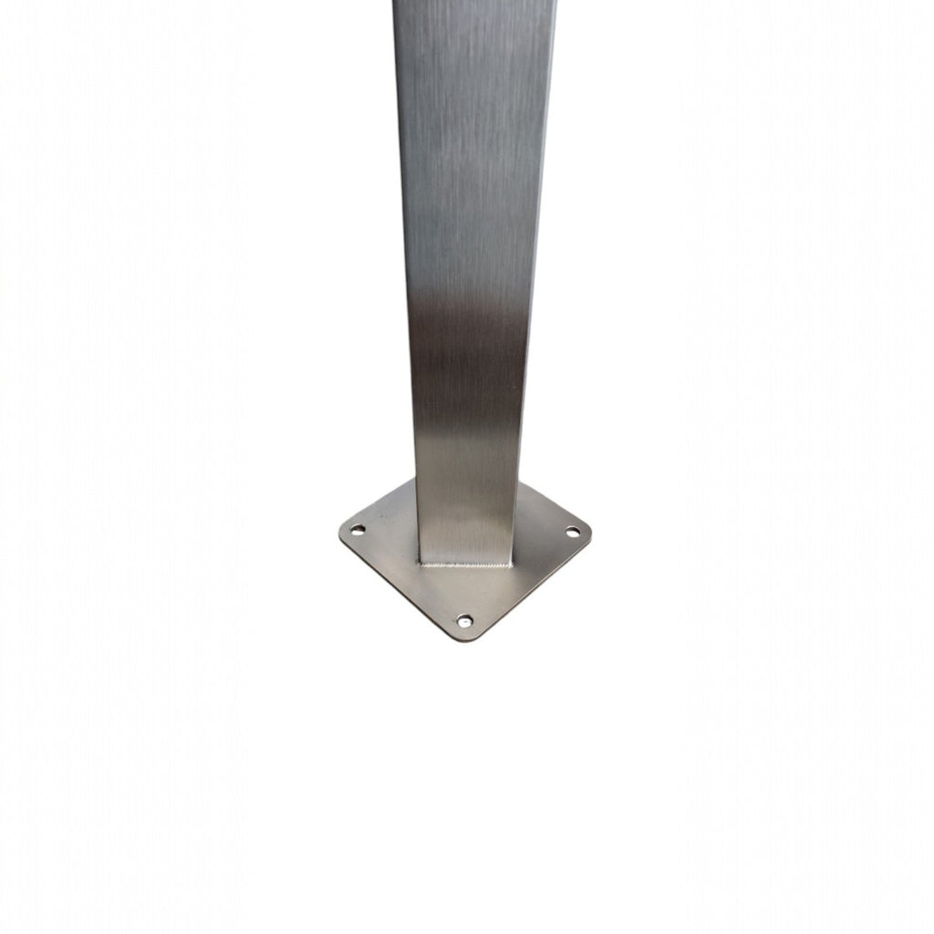 EV Charging Post Square Base Mounting Plate - Stainless Steel Floor Fixing Bracket