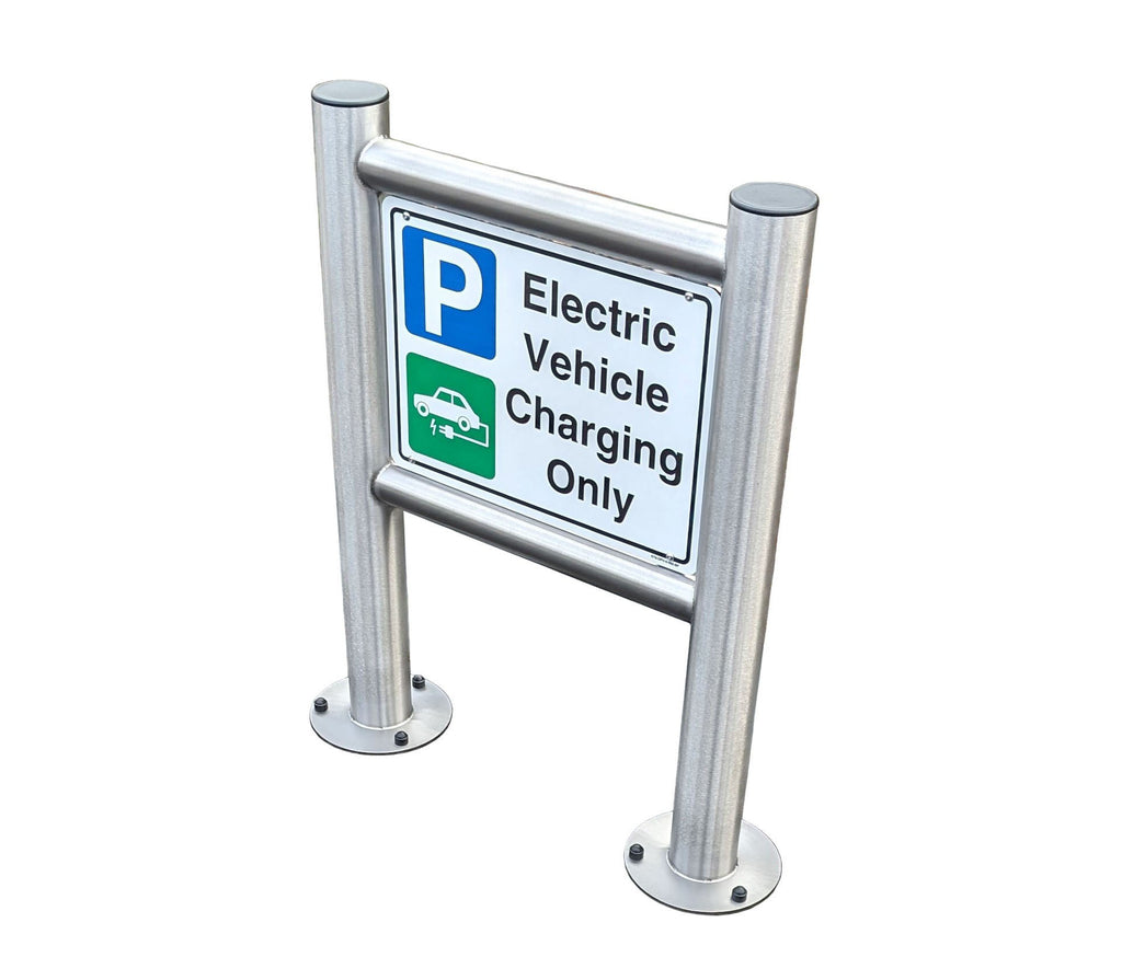Ev Chargepoint Sign Cylinder EV Charger Protection Barrier with Signage | Small & Large ...