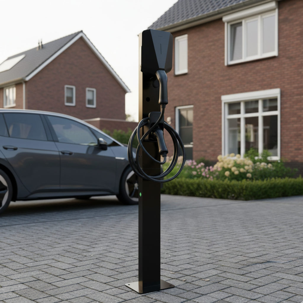 Loady matt black mounting pole for Easee - view 2