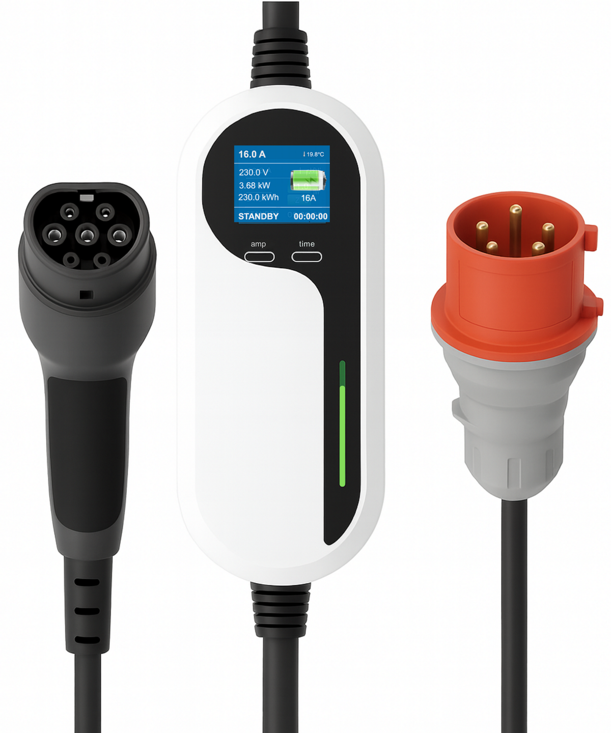 Loady 11kW portable EV charger with three-phase CEE plug - view 2
