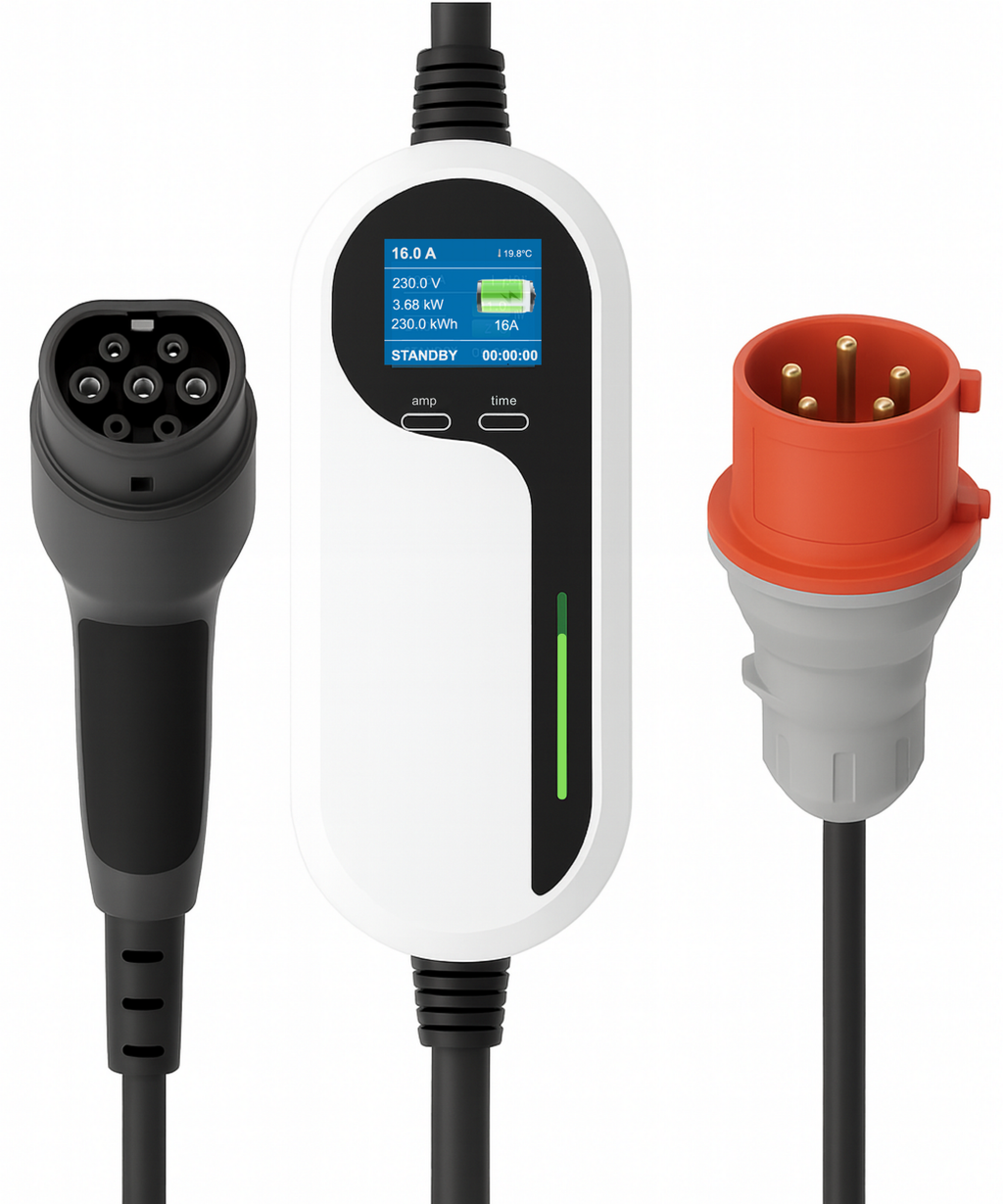 Loady 22kW portable EV charger with three-phase CEE 32A plug - view 2