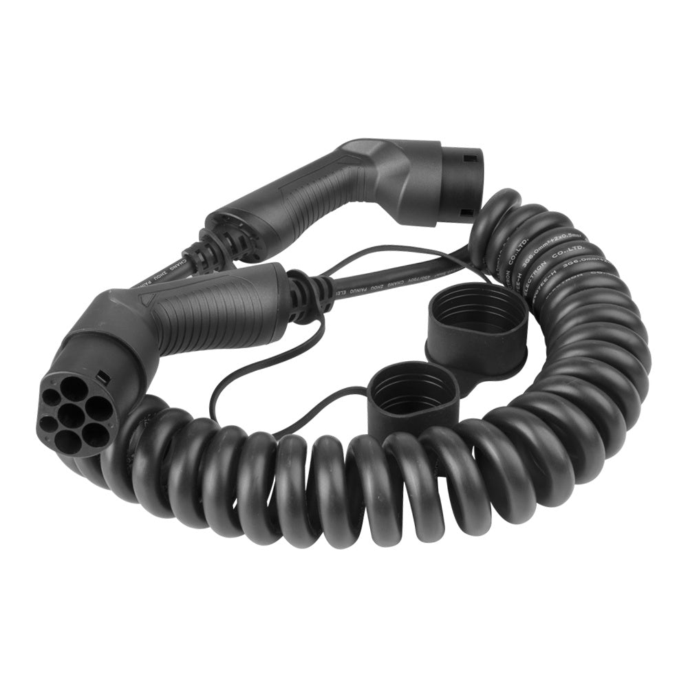 Loady coiled Type 2 to Type 2 EV charging cable 11kW - view 3