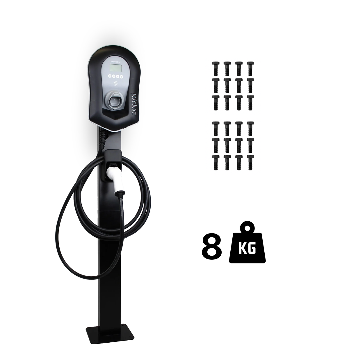 Loady matt black mounting pole for Myenergi Zappi V2.1 - view 6