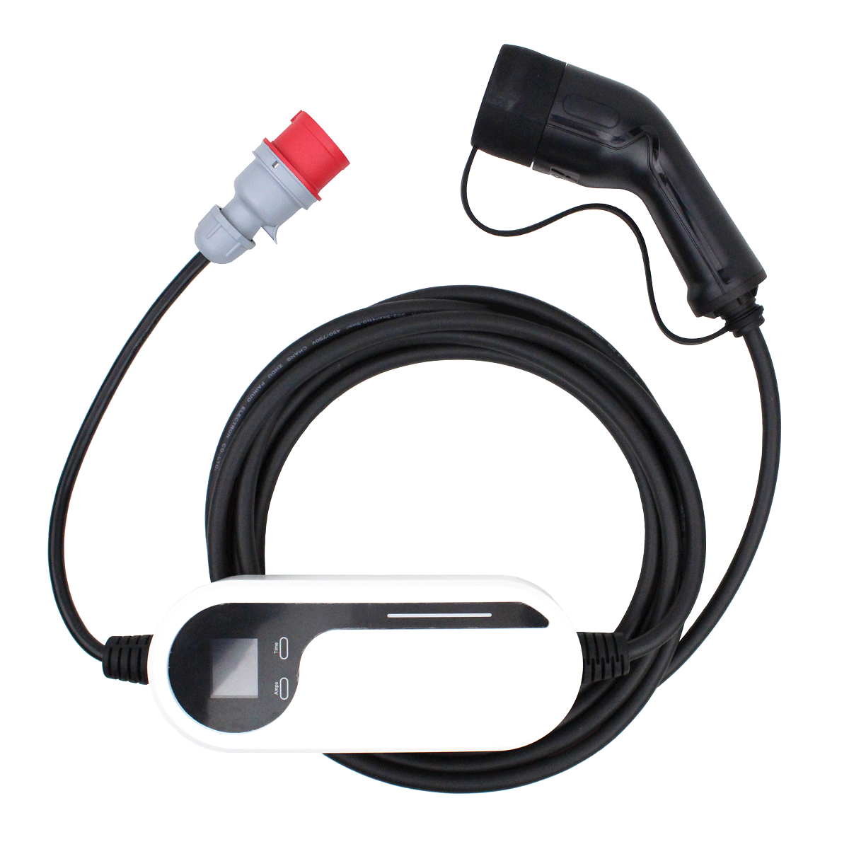 Loady 11kW portable EV charger with three-phase CEE plug