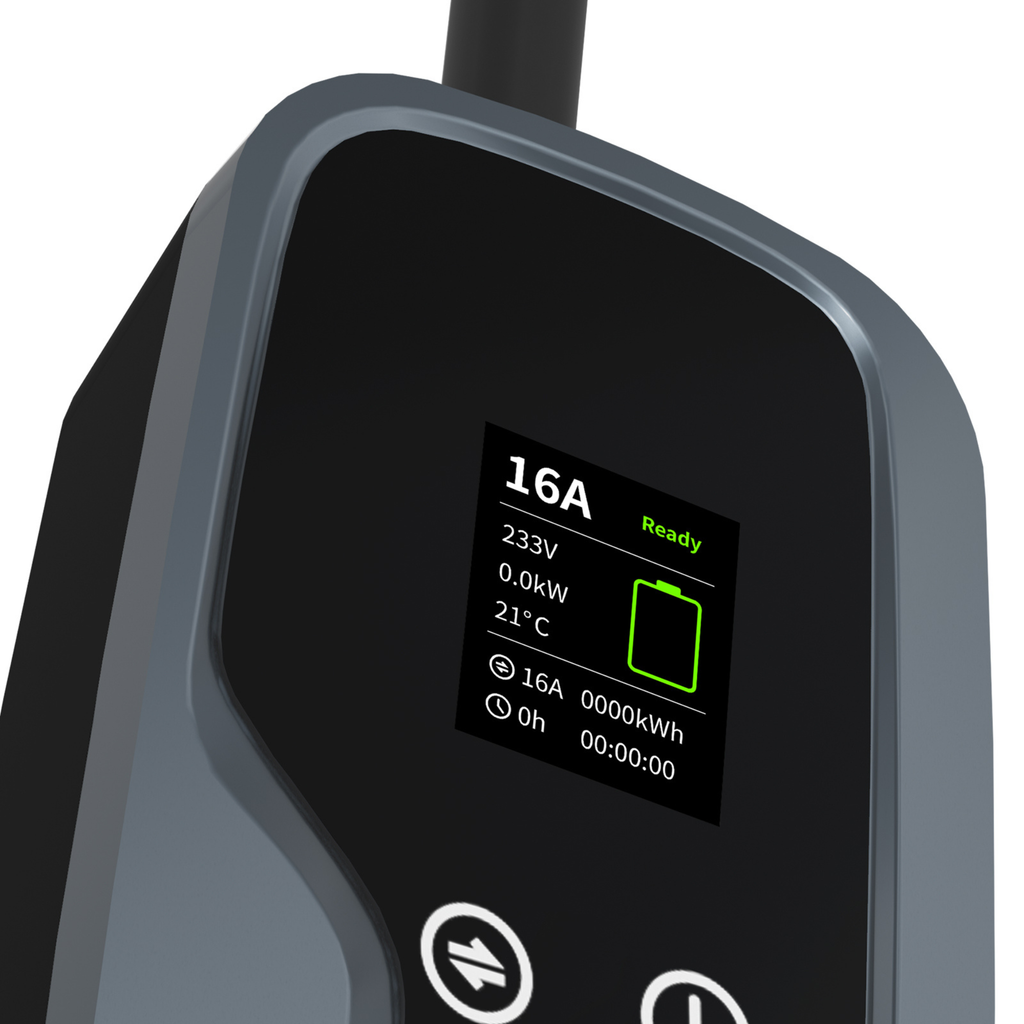 Loady portable EV charger with Tesla charge port button and Schuko plug - view 3