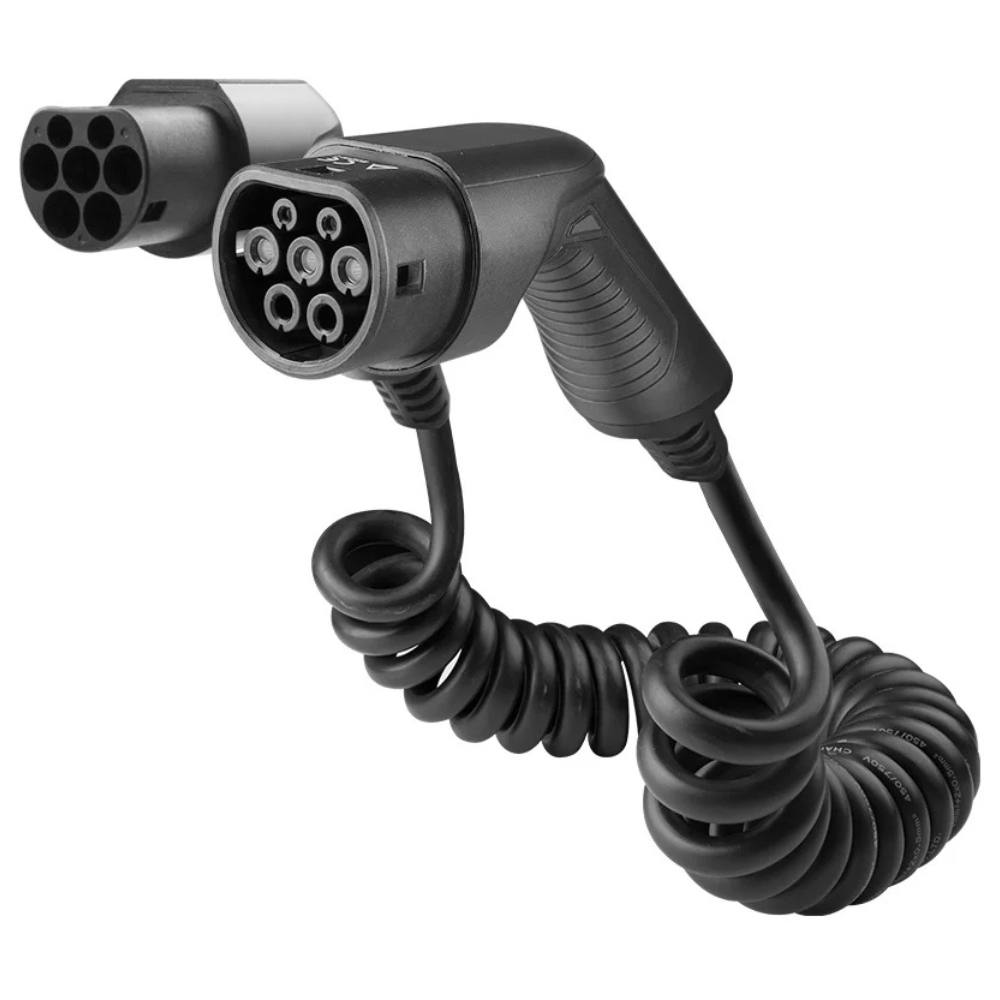 Loady coiled Type 2 to Type 2 EV charging cable 11kW