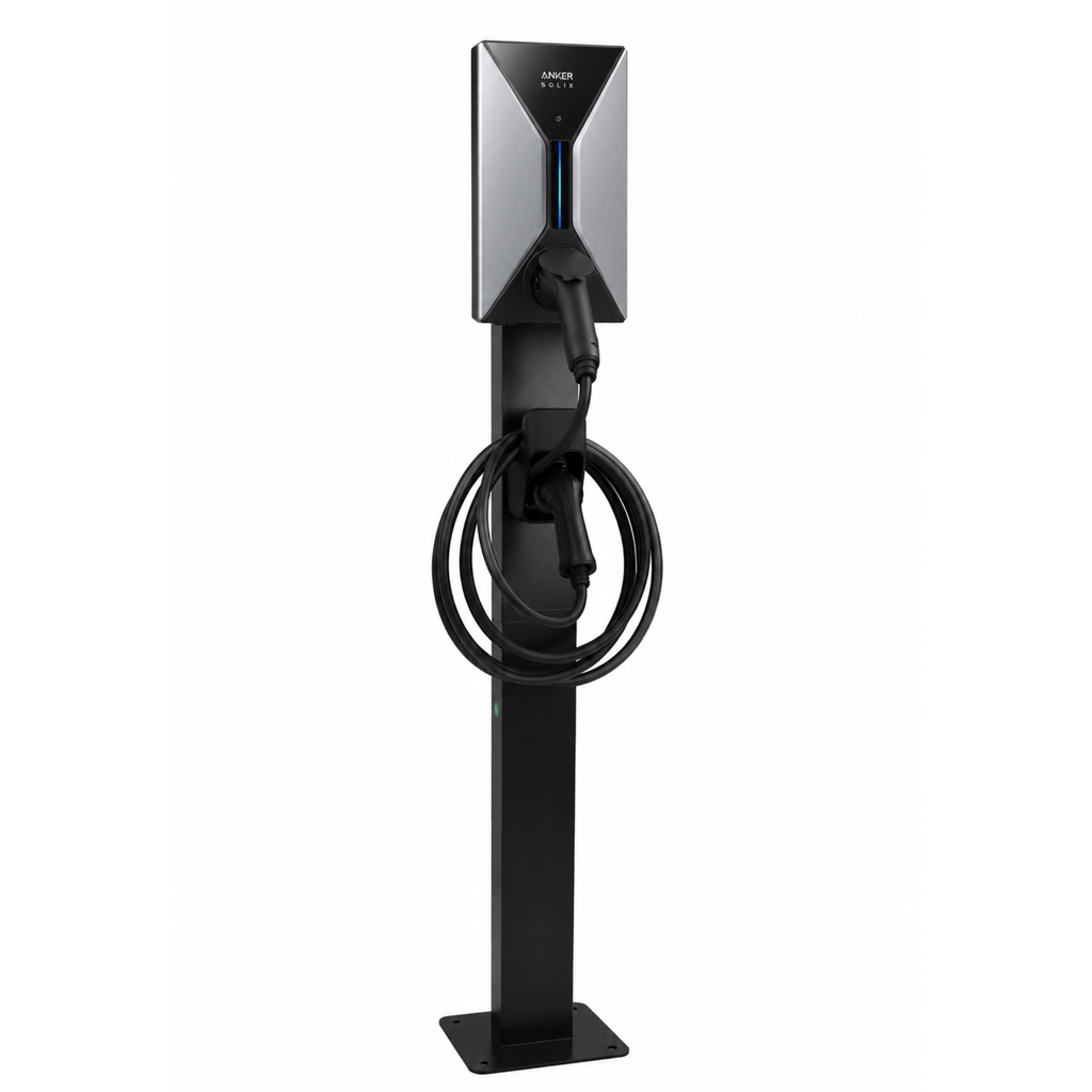 Loady matt black mounting pole for Anker SOLIX V1