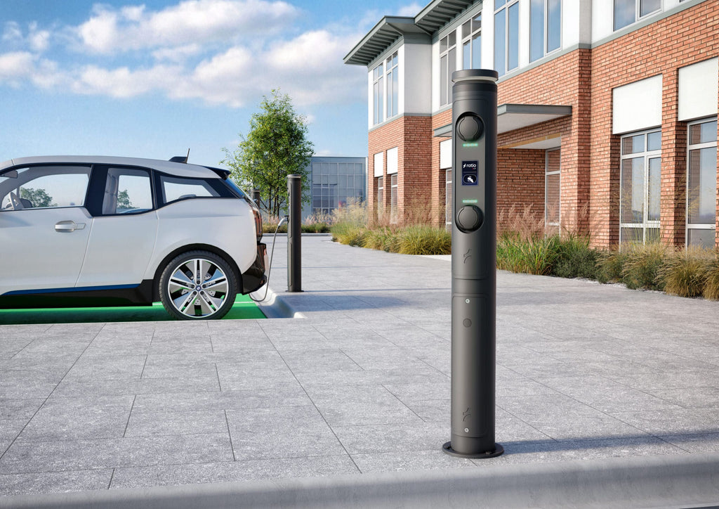 Ratio io7 | Commercial EV Charging Post | 7.4kW / 22kW | Smart Lighting