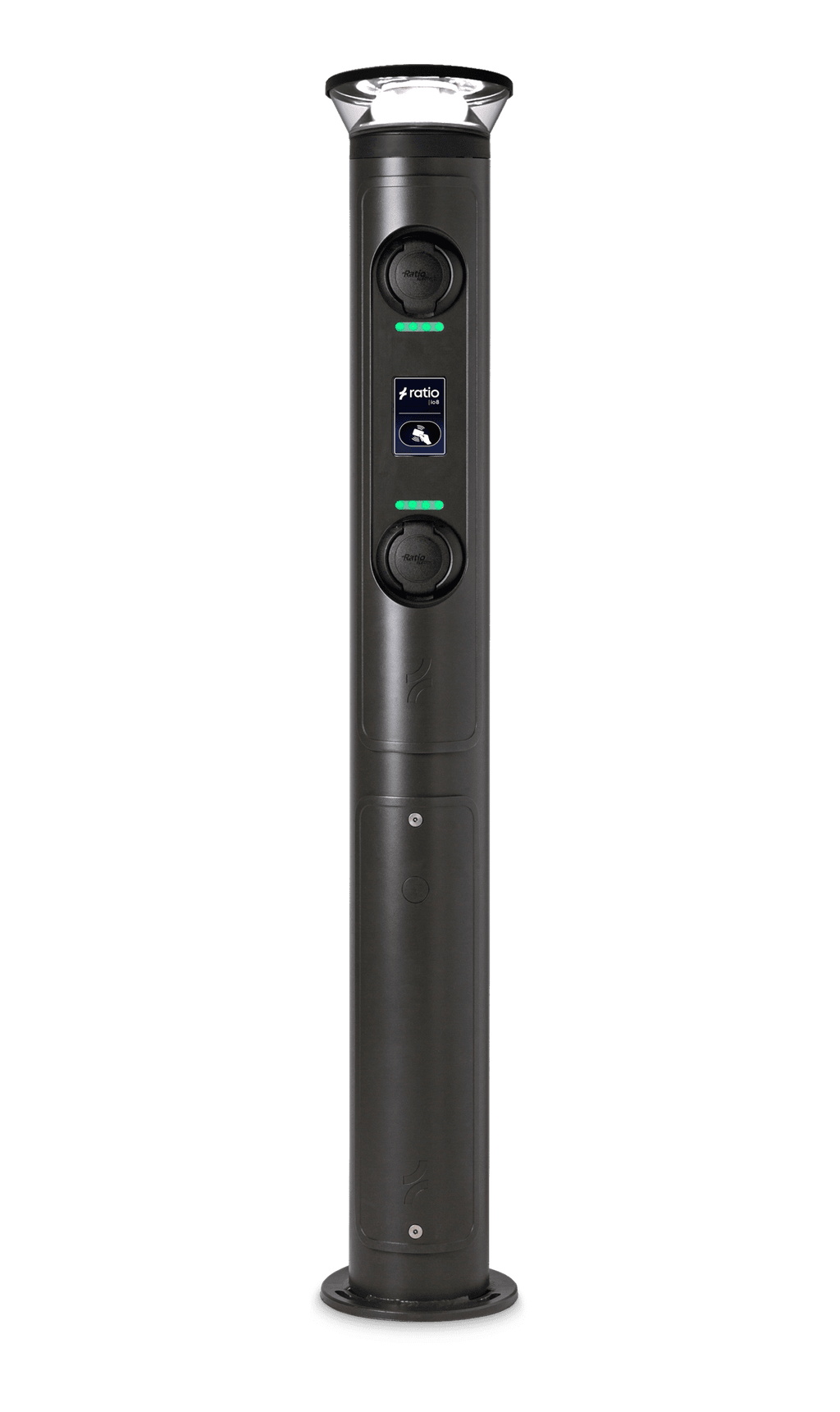 Ratio io8 | Amenity EV Charging Post | 7.4kW / 22kW | 360 Lighting