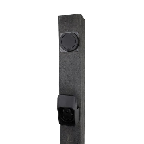 Loady Pillar 22kW EV charger with two Type 2 sockets on anthracite pillar - buy dual charge point EV charger