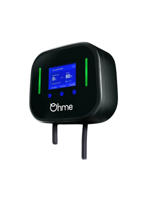 Shop the Ohme Home Pro tethered smart EV charger with LCD screen at ON-EV and view installation prices.