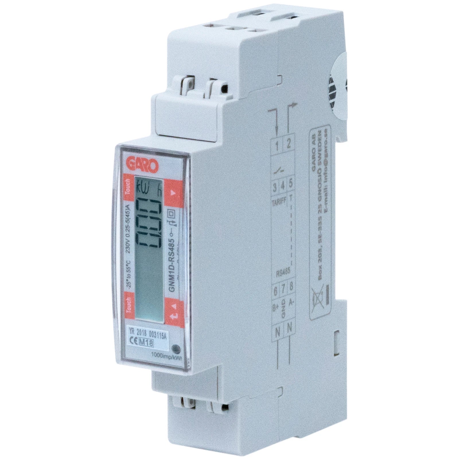 GARO GNM1D Single Phase Meter | 45A | RS485 Modbus | MID Approved