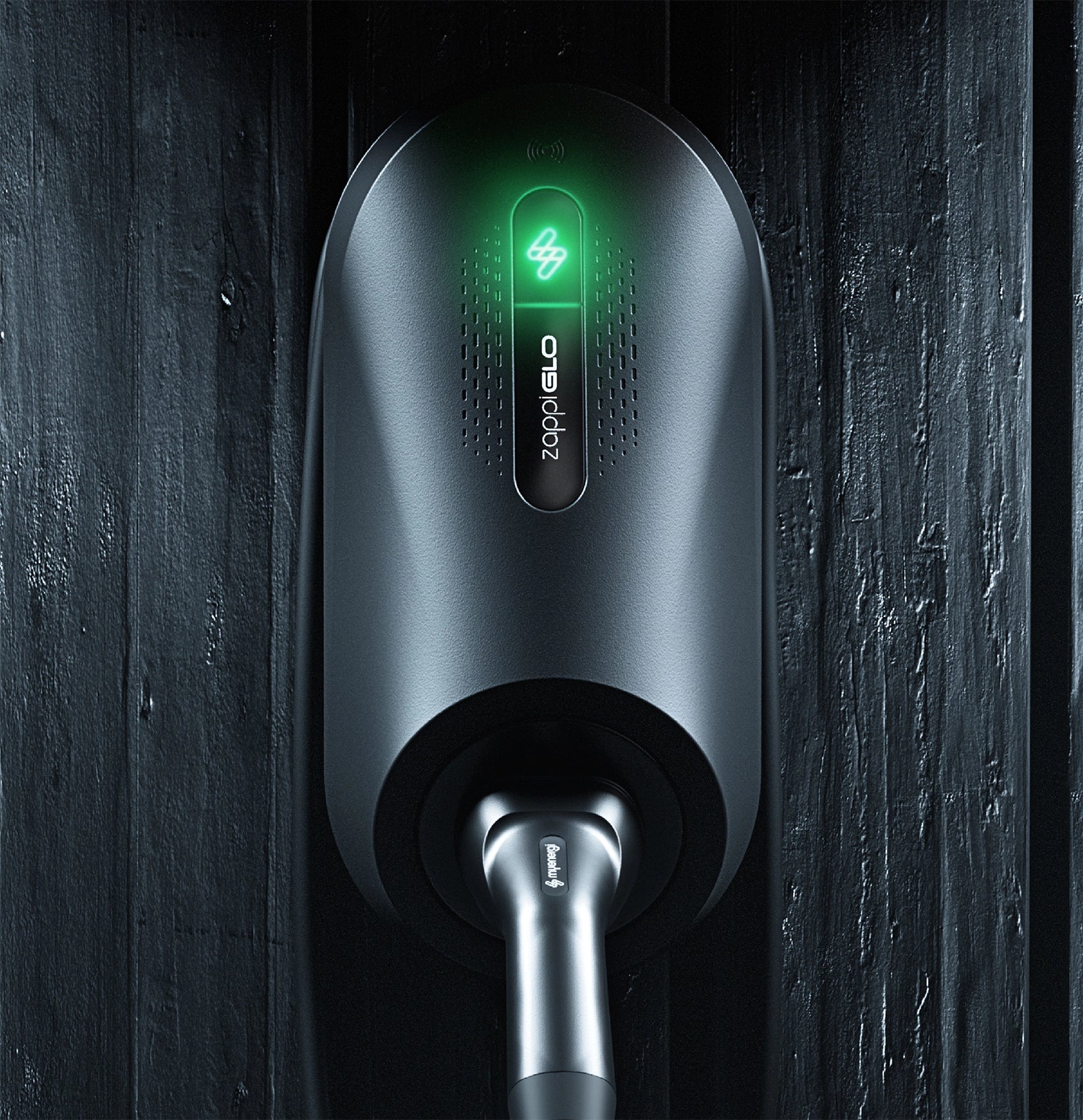 Shop the OZEV approved black Zappi GLO 7.4kW solar home charger at ON-EV.