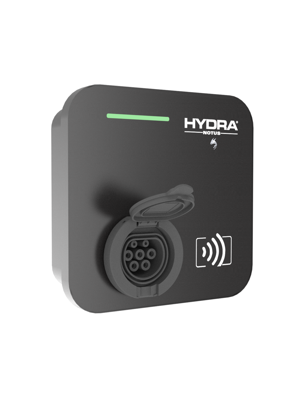 Shop the black Hydra Notus untethered EV charger at ON-EV and view our installation prices.
