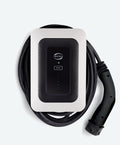 Shop the white Indra Smart LUX tethered EV charger at ON-EV and view our installation prices.