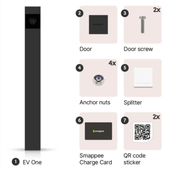 Smappee EV One 22kW | MID Meter | Ground Mount | Type 2 Socket