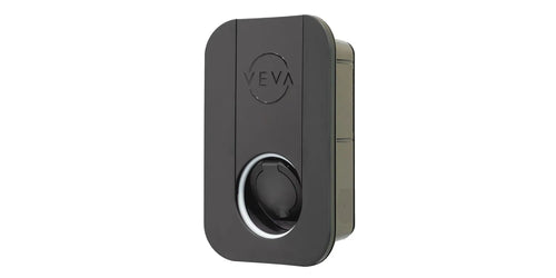 VEVA untethered EV charger in grey with type 2 socket - UK home charging point